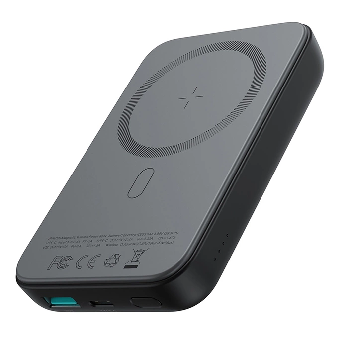 Joyroom JR-W020 20W 10000mAh MagSafe Powerbank + USB-A - USB-C 0,25m Kabel - Schwarz