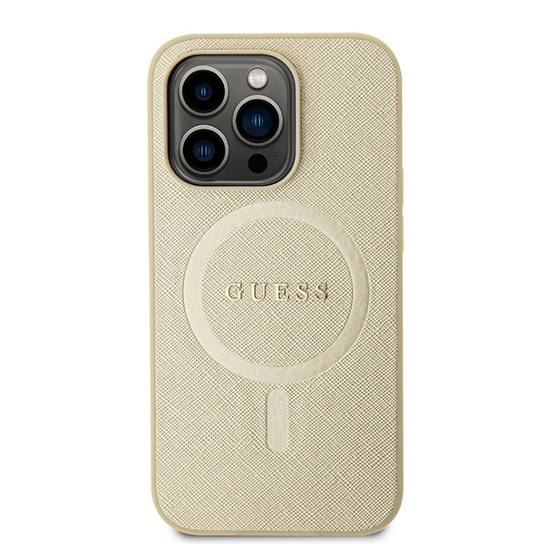 Coque Guess GUHMP15XPSAHMCB iPhone 15 Pro Max 6.7" or/dorécase Saffiano MagSafe Case