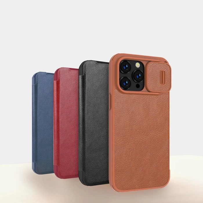 Etui skórzane Nillkin Qin Pro Leather Case do iPhone 14 Pro Max (czarne)