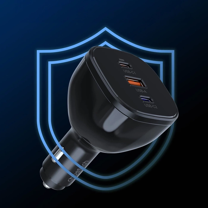 Choetech TC0024 car charger 160W 2x USB-C PD 3.1 1x USB-A - black