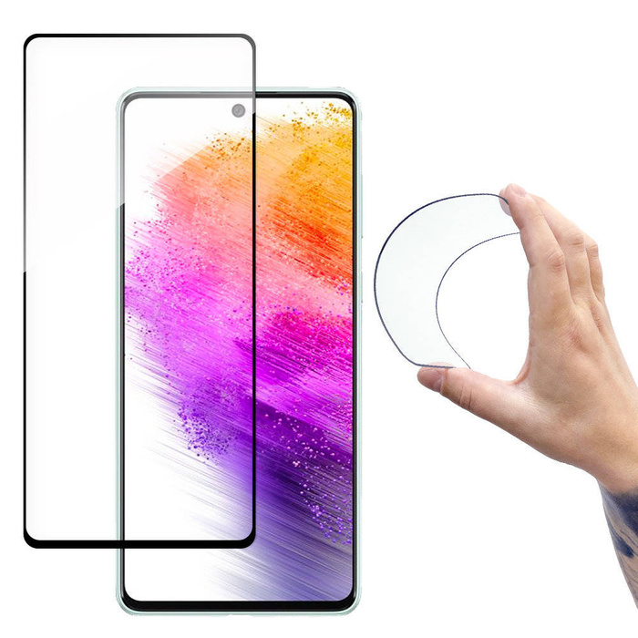 Wozinsky Full Cover Flexi Nano Glass Film in vetro temperato con cornice per Samsung Galaxy A73 trasparente