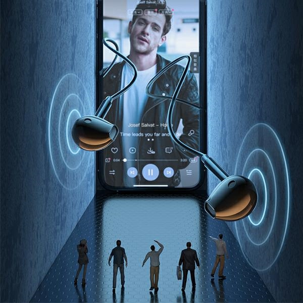 Stereo Sluchátka AWEI PC-7 3,5mm jack černá / černá