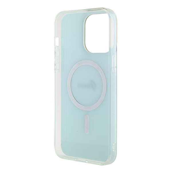 Coque Guess GUHMP15XHITSQ iPhone 15 Pro Max turquoise/turquoise durcase IML Iridescent MagSafe Case