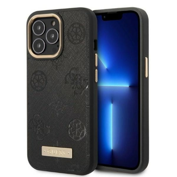 Cover Guess iPhone 13 Pro / 13 6.1" nero/nero durocase Piastra logo Peony MagSafe