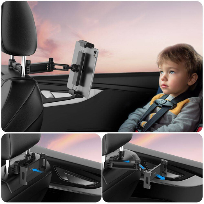 TECH-PROTECT STRETCHABLE HEADREST CAR MOUNT BLACK