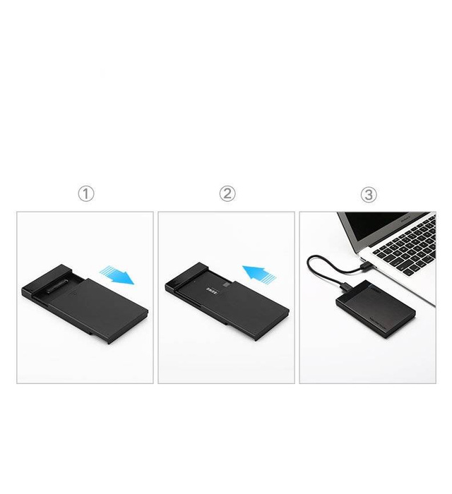 Ugreen bay per HDD SSD 2.5 '' SATA drive enclosure USB 3.2 Gen 1 (5 Gbps) USB tipo C + 0,5 m cavo nero (US221 50743)