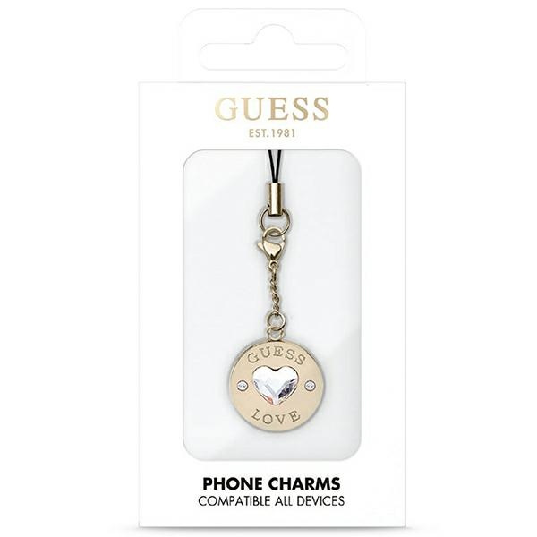 Ciondolo Guess GUCPMHGLD Cinturino del telefono Cuore con diamanti e strass