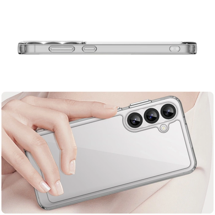 Outer Space Case Silikonhülle mit Gelrahmen für Samsung Galaxy S25+ – transparent