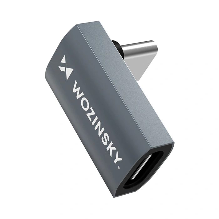 Przejściówka kątowa Wozinsky WPKF-01 USB-C - USB-C 40Gb/s 240W 8K OTG - szara