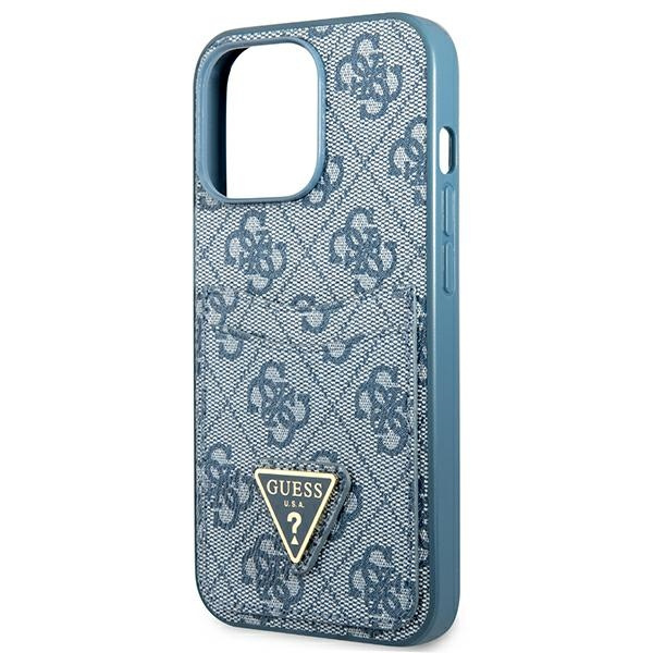 Guess GUHCP13LP4TPB iPhone 13 Pro / 13 6.1" blue/blue hardcase 4G Triangle Logo Cardslot
