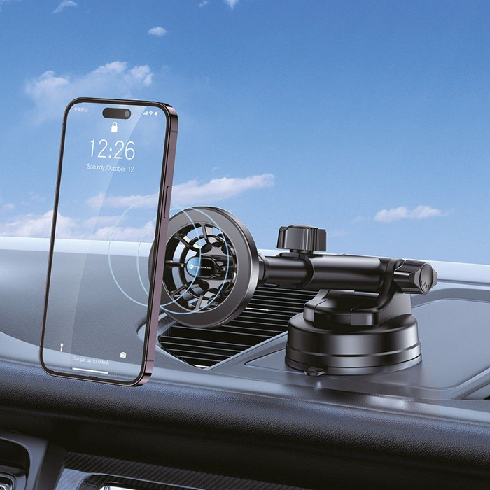 FORCELL F-Grip PrecisionX uchwyt samochodowy do szyby/deski/kratki kompatybilny z MagSafe czarny