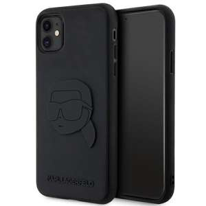 Karl Lagerfeld KLHCN613DRKNK iPhone 11 / Xr 6.1" schwarz/schwarz hartcase Gummi Karl Head 3D