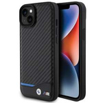 Etui BMW BMHCP15M22NBCK iPhone 15 Plus 6.7" czarny/black Leather Carbon Case