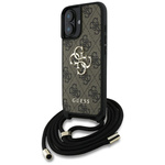 Etui Guess 4G Big Logo Cord Stap          Crossbody do iPhone 16 Plus brązowy