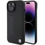 Etui BMW BMHCP15SSLLBK iPhone 15 6.1" czarny/black Leather Hot Stamp Case