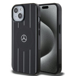 Etui Mercedes MEHMP15S23HRSK iPhone 15 6.1" czarny/black hardcase Double Layer Crossed Lines MagSafe Case