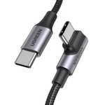 USB-C-USB-C kábel, ferde UGREEN US334 5A, PD 100W, 2m (fekete)