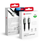 Kabel USB C do Lightning Forcell F-Energy PD 3A 27W Cafule 0,25 m C259 czarny