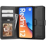 Telefontok Tech-Protect pénztárca Xiaomi Redmi 12 Fekete Case