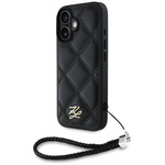 Etui Karl Lagerfeld Quilted Initial Logo & Chain Strap do iPhone 16 czarny