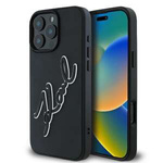 Etui Karl Lagerfeld iPhone 16 Pro 6.3" czarny/black hardcase 3D Rubber Bicolor Signature