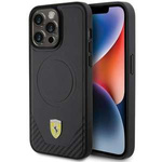 Etui Ferrari FEHMP15XPTEK iPhone 15 Pro Max 6.7" czarny/black hardcase Carbon Metal Logo MagSafe Case