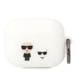 Karl Lagerfeld KLACAPSILKCW Kryt AirPods Pro bílý/bílý Silikon Karl &amp; Choupette