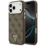Etui Guess 4G Triangle Logo MagSafe do   iPhone 17 Pro Max brązowy srebrny