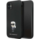 Etui Karl Lagerfeld KLHCN61SMHKNPK iPhone 11 / Xr 6.1" czarny/black Silicone Ikonik Metal Pin