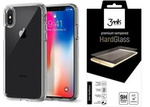 Telefontok SPIGEN Ultra hibrid Apple iPhone X Xs Clear Clear + 3MK Case Glass
