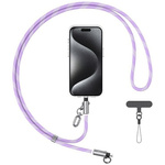 Smycz do telefonu z kablem do ładowania  Usams SJ745 60W USB-C do USB-C 1.2m fioletowy