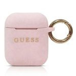 Telefontok GUESS Apple AirPods szilikon borító élénk rózsaszín tok
