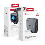 Ładowarka biurkowa Forcell F-Energy GaN III 3 x USB C + 2 x USB A QC4.0 PD 5A 200W VT-51 szara