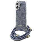 Etui Guess iPhone 16 6.1" niebieski/blue hardcase Crossbody Cord 4G Print