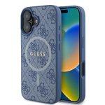 Etui Guess iPhone 16 6.1" niebieski/blue hardcase 4G Ring Classic Logo MagSafe