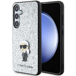 Etui Karl Lagerfeld KLHCS24MGCNPSG S24+ S926 srebrny/silver hardcase Fixed Glitter Ikonik Logo Metal Pin Case