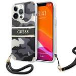 GUESS Apple iPhone 13 Pro Max Camo Strap Collection fekete kemény Telefontok