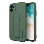 Custodia in silicone flessibile Wozinsky Kickstand Case con supporto per iPhone 12 verde scuro