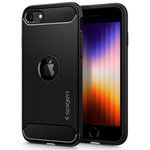 Cover SPIGEN iPhone SE 2020 Rugged Armor Custodia nera nera