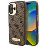 Etui Guess iPhone 16 Plus 6.7" brązowy/brown hardcase 4G Logo Plate MagSafe