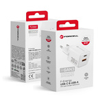Ładowarka sieciowa do telefonu Forcell F-Energy Mini GaN III USB C + USB A QC4.0 PD 30W VT-35 biała 0INT