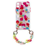 Color Chain Case cover elastica flessibile in gel con ciondolo a catena per iPhone 12 Pro multicolore