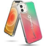 Ringke Fusion Design Cover per manica corazzata con cornice in gel per iPhone 12 mini Rosa-Verde (GNAP0020)
