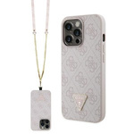 Guess GUHCP13LP4TDSCPP iPhone 13 Pro / 13 6.1" rosa/rosa rigidocase Crossbody 4G Metal Logo