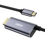 Adattatore unidirezionale Choetech USB tipo C (maschio) a HDMI 4K 60Hz (maschio) + alimentatore Power Delivery 60W 1,8m grigio (XCH-M180-GY)