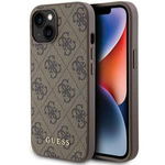 Etui Guess GUHCP15SG4GFBR iPhone 15 6.1" brązowy/brown hard case 4G Metal Gold Logo Case