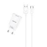 Caricatore USAMS 1xUSB T21 Cavo USB-C 2.1A Ricarica veloce T21OCTC01 Bianco