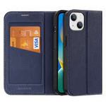 Custodia Dux Ducis Skin X2 per iPhone 14 custodia con patta magnetica blu