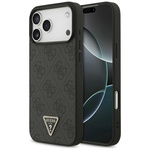 Etui Guess Leather 4G Triangle Strass    MagSafe do iPhone 17 Pro Max czarny