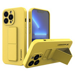 Wozinsky Kickstand Case Custodia flessibile in silicone con supporto per iPhone 13 mini giallo